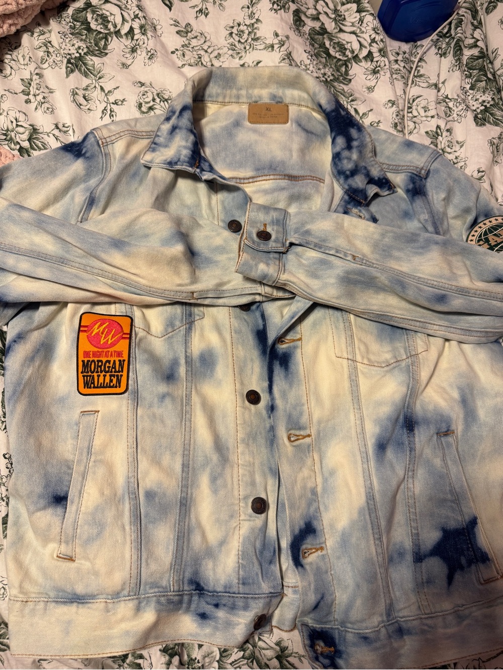 Tie-Dye Light Blue Denim Jacket - Morgan Wallen
